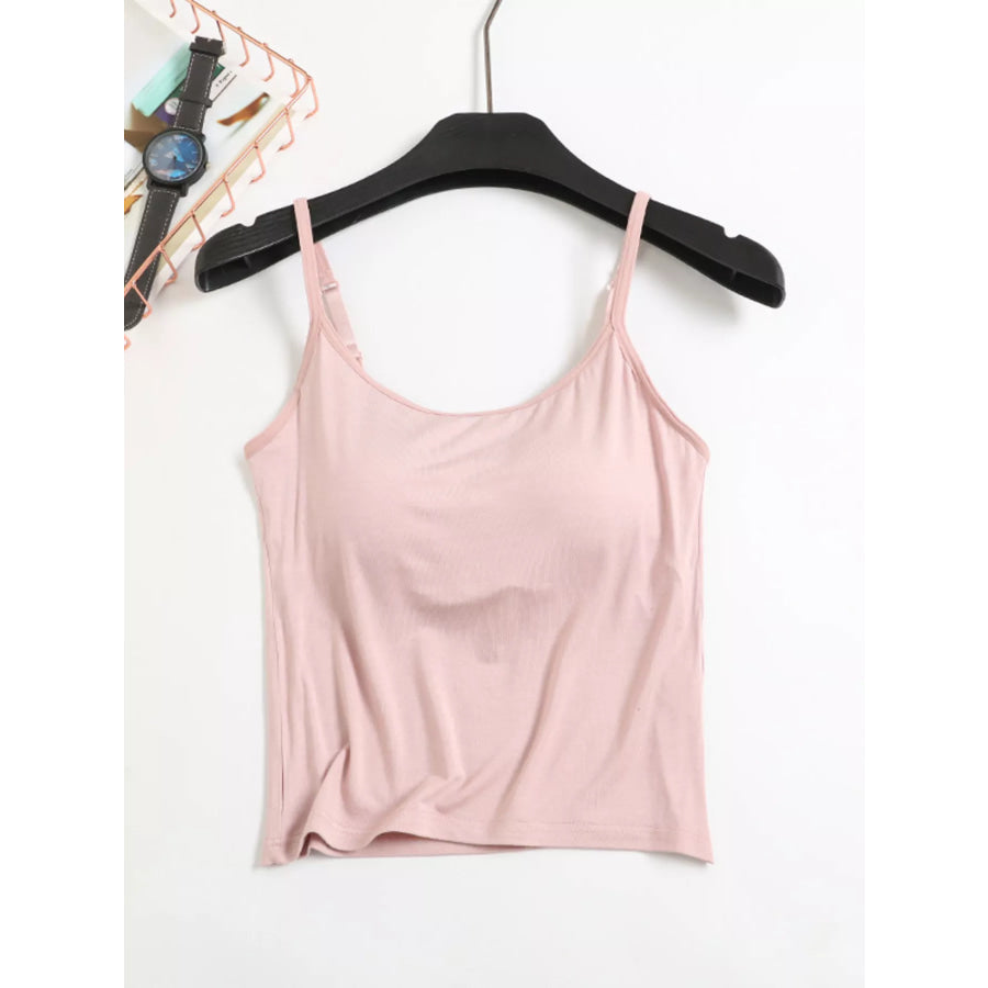Modal Adjustable Strap Padded Cami and Shorts Set Bean Paste Powder / S Apparel and Accessories