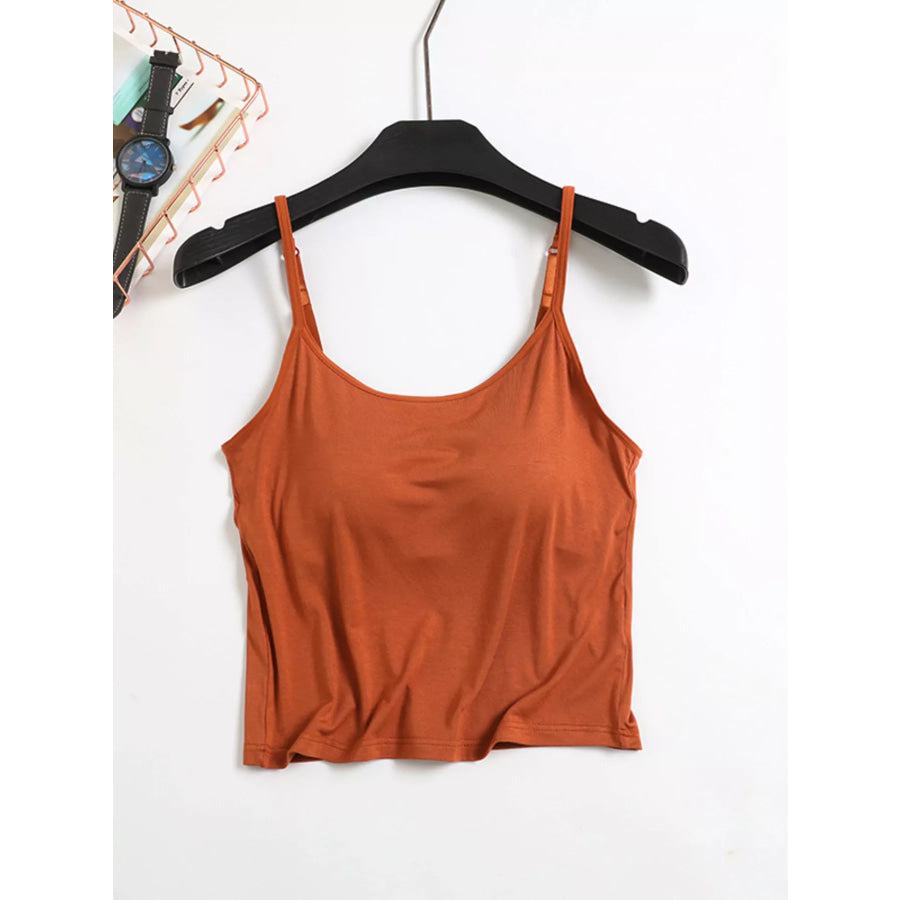 Modal Adjustable Strap Padded Cami and Shorts Set Caramel / S Apparel and Accessories