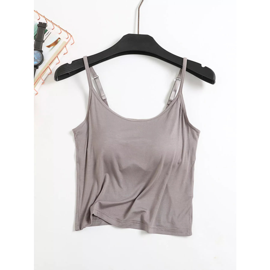 Modal Adjustable Strap Padded Cami and Shorts Set Dark Gray / S Apparel and Accessories