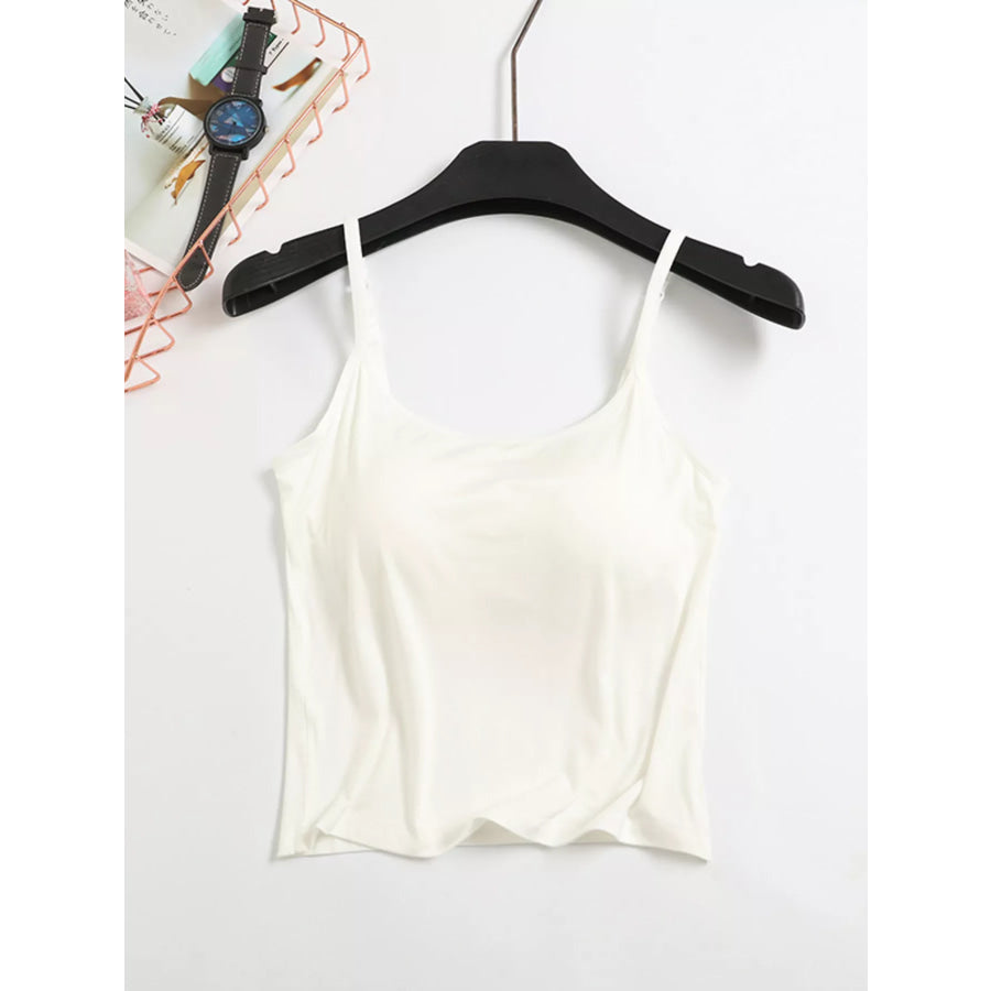 Modal Adjustable Strap Padded Cami and Shorts Set Milky White / S Apparel and Accessories