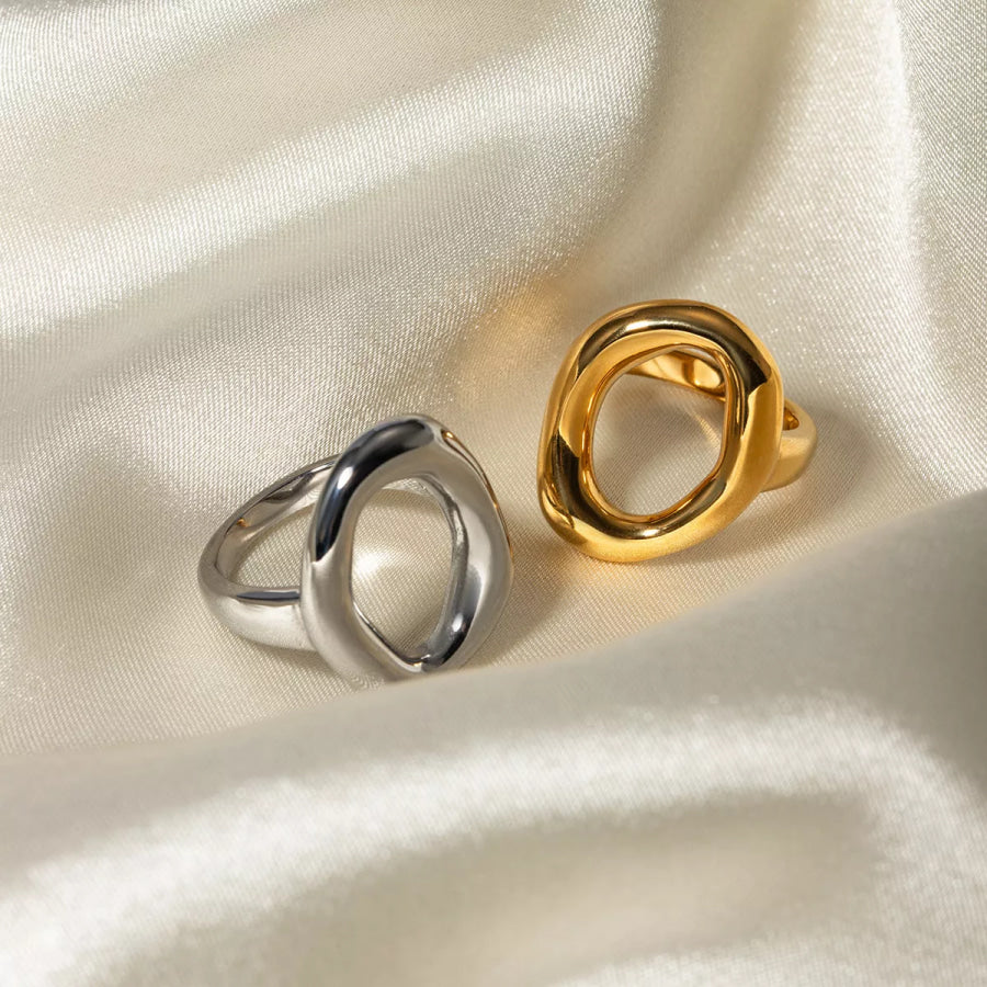 Modern Hollow Oval Ring Apparel and Accessories