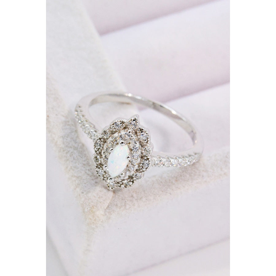 Modern Love Story Opal and Zircon Ring