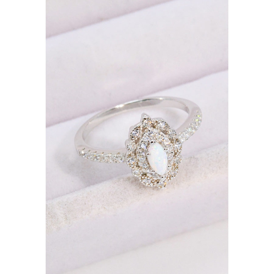 Modern Love Story Opal and Zircon Ring