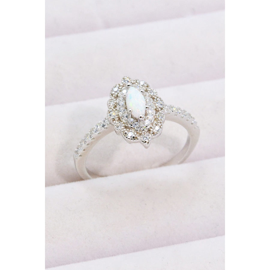 Modern Love Story Opal and Zircon Ring