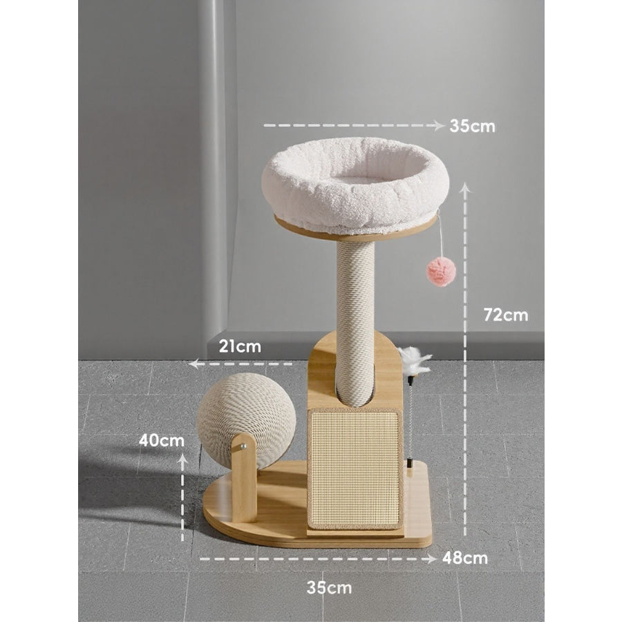 Modern Plush Cat Tree with Scratching Post Style 2 / One Size Apparel and Accessories