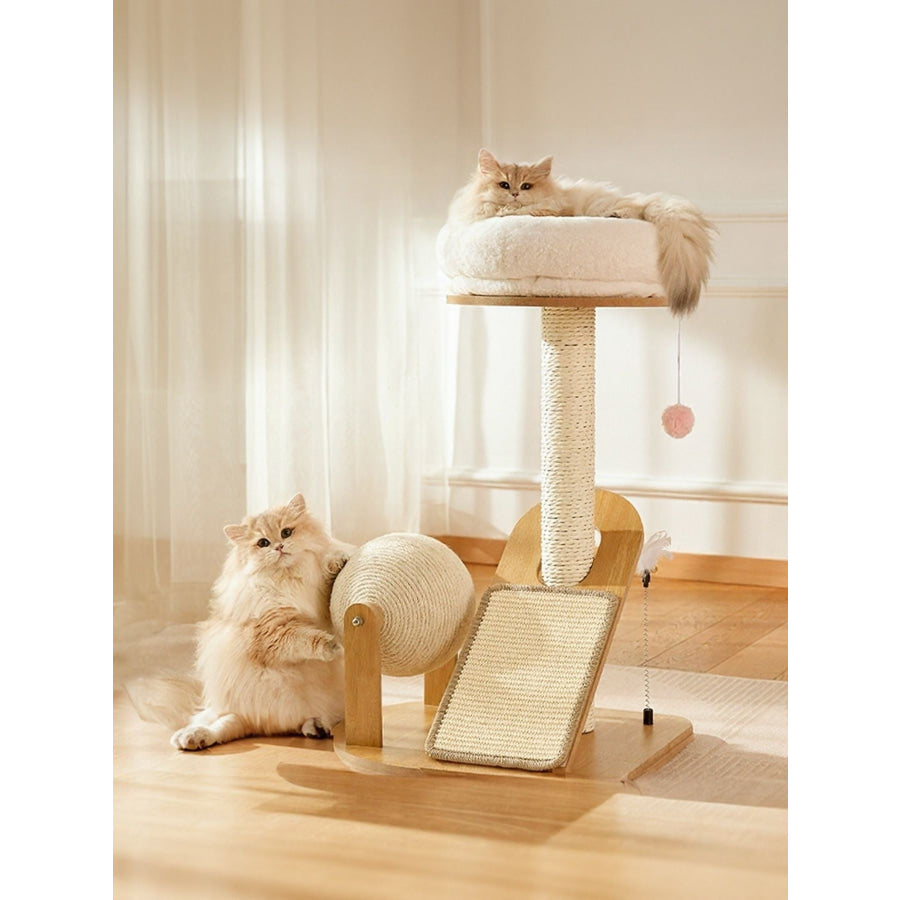 Modern Plush Cat Tree with Scratching Post Style 2 / One Size Apparel and Accessories