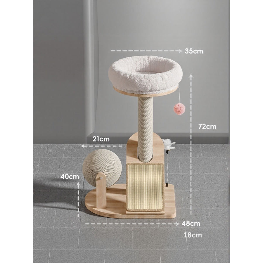Modern Plush Cat Tree with Scratching Post Style 3 / One Size Apparel and Accessories