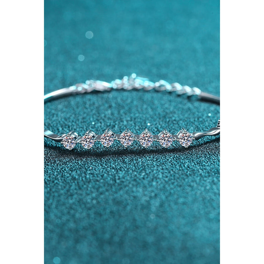 Moissanite 925 Sterling Silver Bracelet Silver / One Size