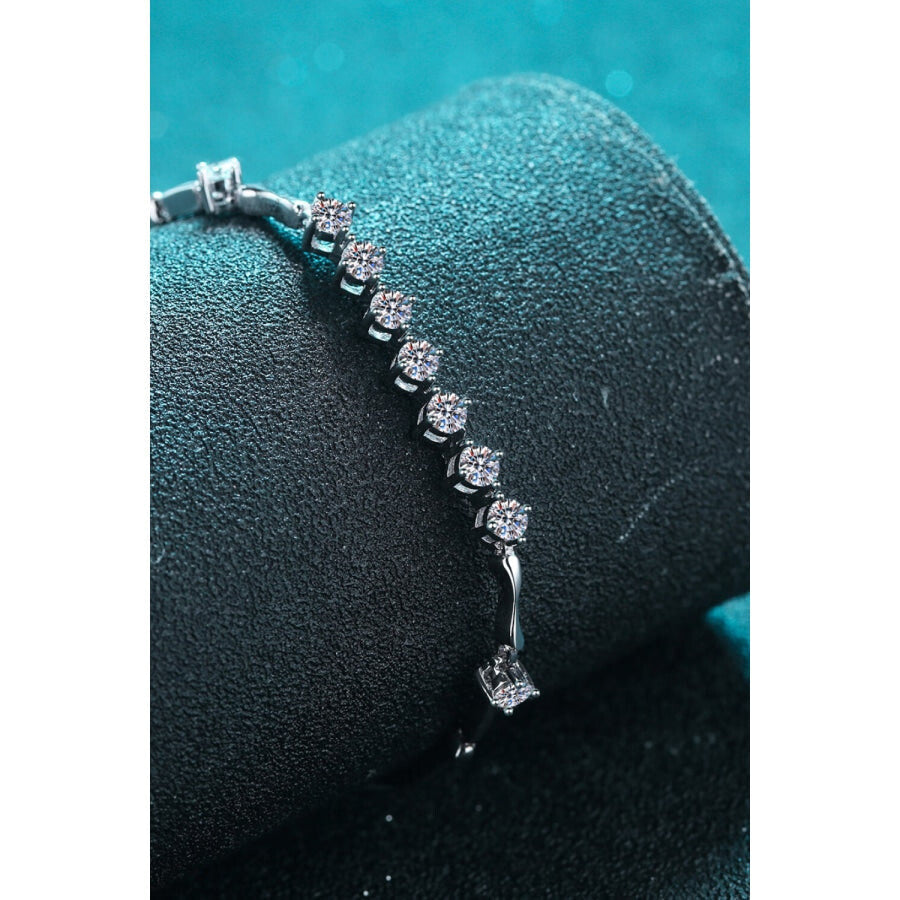 Moissanite 925 Sterling Silver Bracelet Silver / One Size