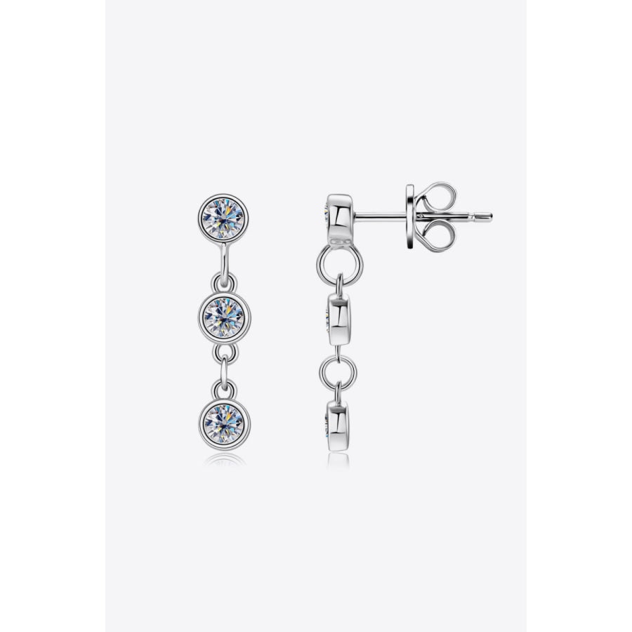 Moissanite 925 Sterling Silver Drop Earrings Silver / One Size