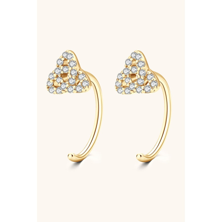 Moissanite 925 Sterling Silver Earrings Gold / One Size