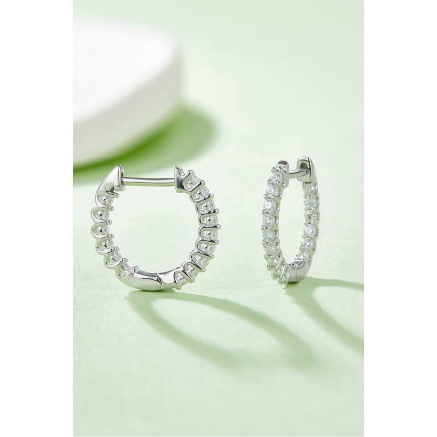 Moissanite 925 Sterling Silver Earrings Silver / One Size