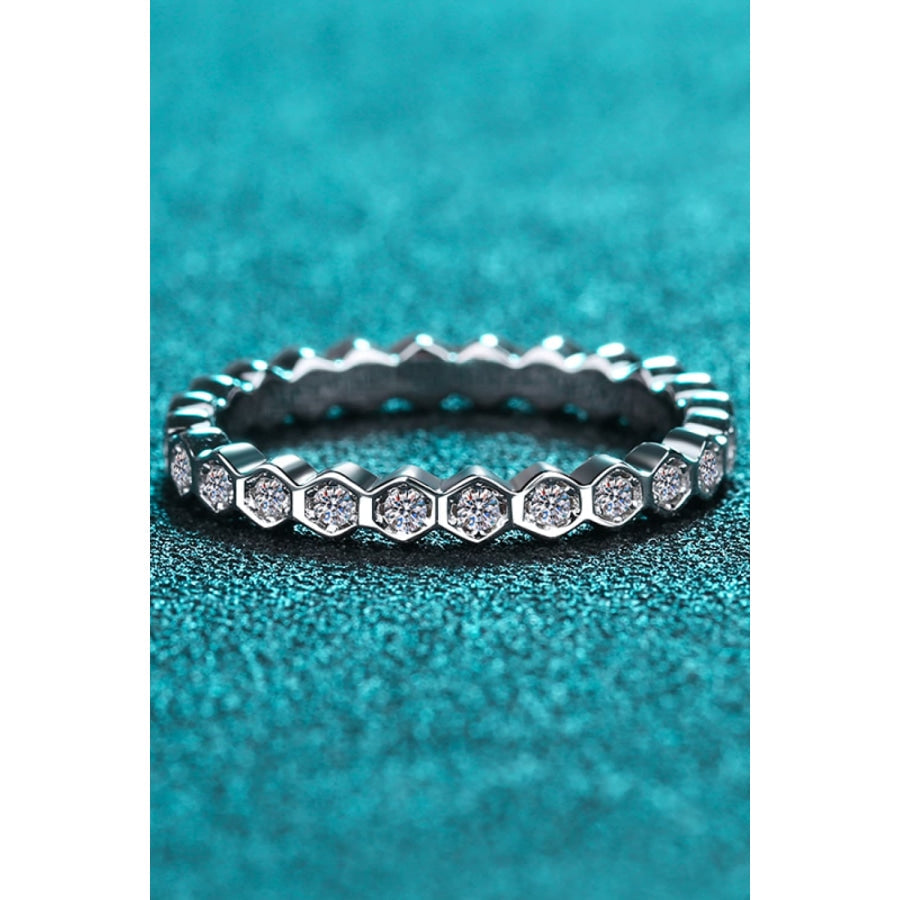 Moissanite 925 Sterling Silver Eternity Ring Silver / 4