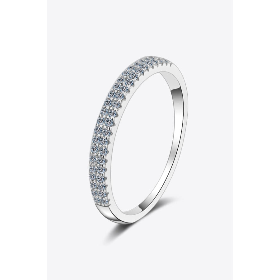 Moissanite 925 Sterling Silver Half-Eternity Ring Silver / 4