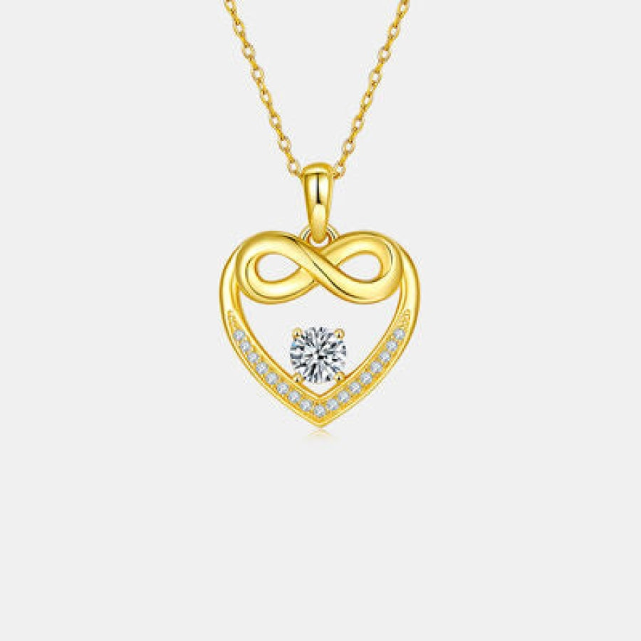 Moissanite 925 Sterling Silver Heart Necklace Apparel and Accessories