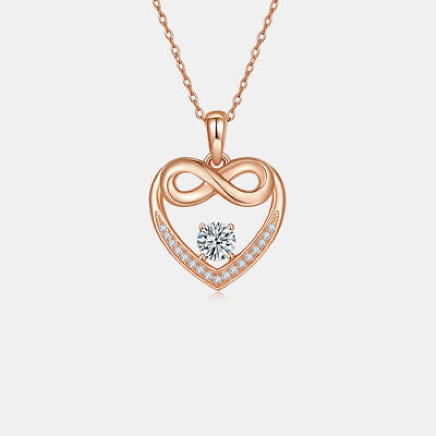 Moissanite 925 Sterling Silver Heart Necklace Apparel and Accessories