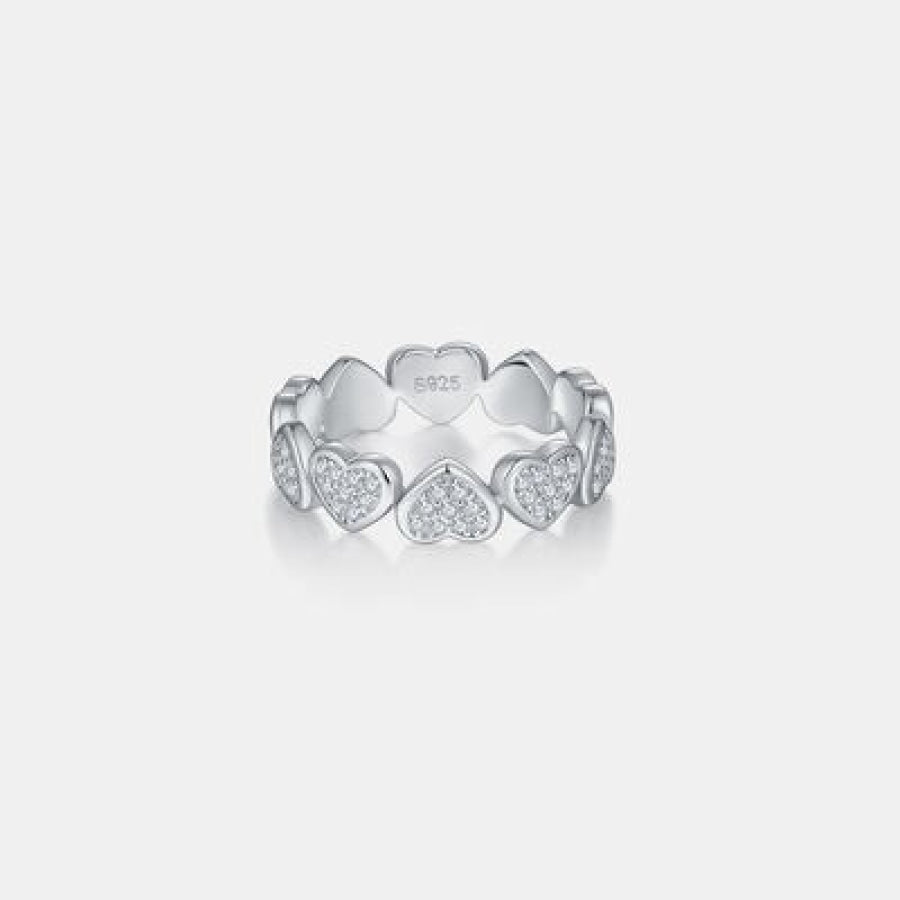 Moissanite 925 Sterling Silver Heart Shape Ring Apparel and Accessories