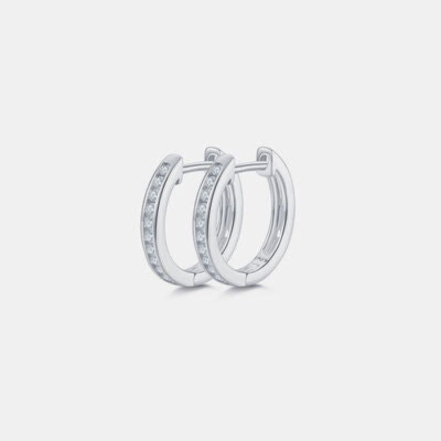 Moissanite 925 Sterling Silver Huggie Earrings Apparel and Accessories