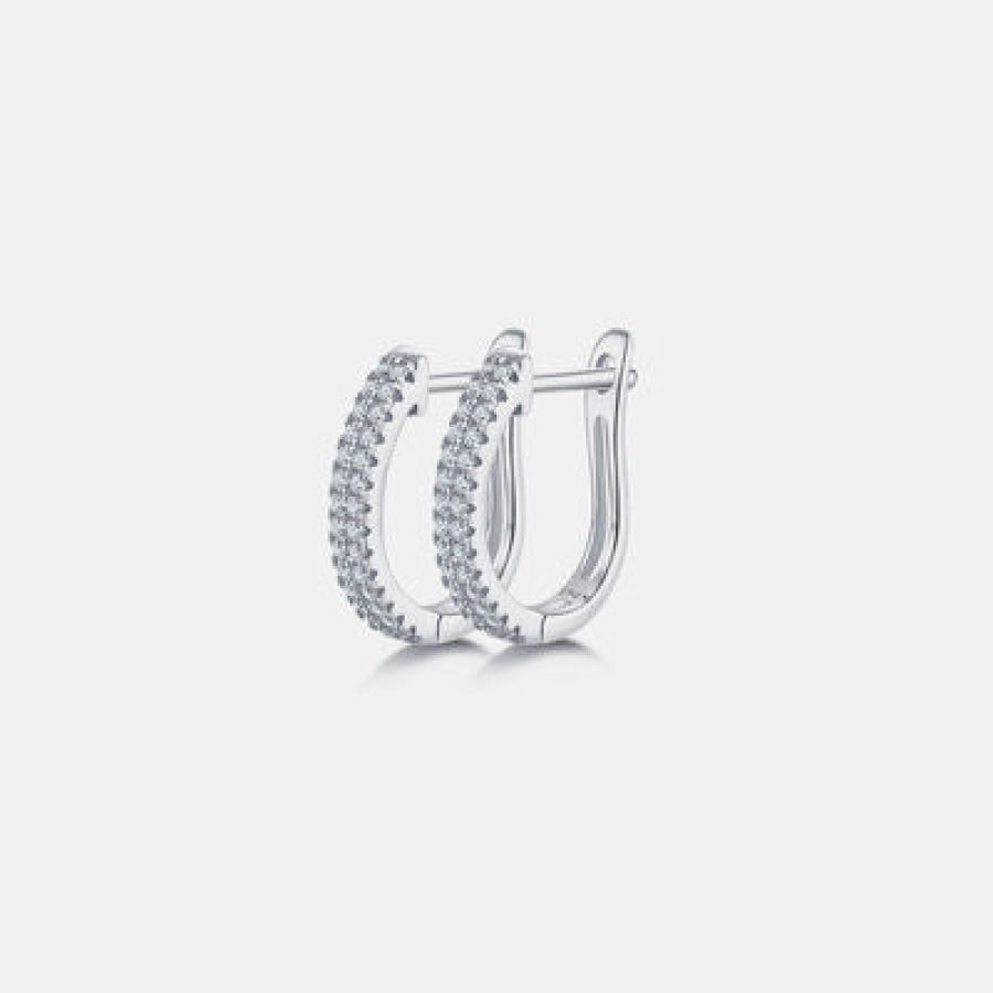 Moissanite 925 Sterling Silver Huggie Earrings Apparel and Accessories
