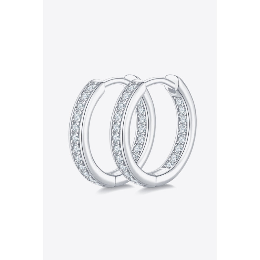 Moissanite 925 Sterling Silver Huggie Earrings