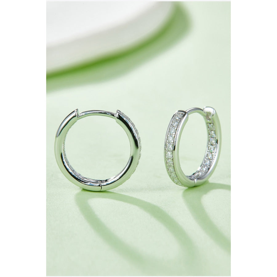 Moissanite 925 Sterling Silver Huggie Earrings