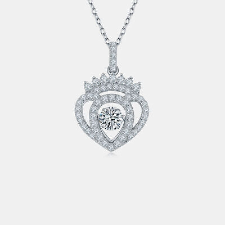 Moissanite 925 Sterling Silver Necklace Silver / One Size Apparel and Accessories