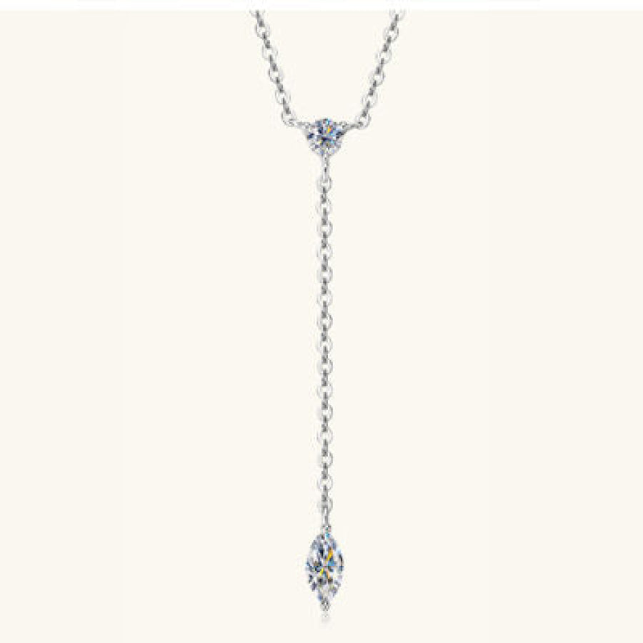 Moissanite 925 Sterling Silver Necklace / One Size Apparel and Accessories