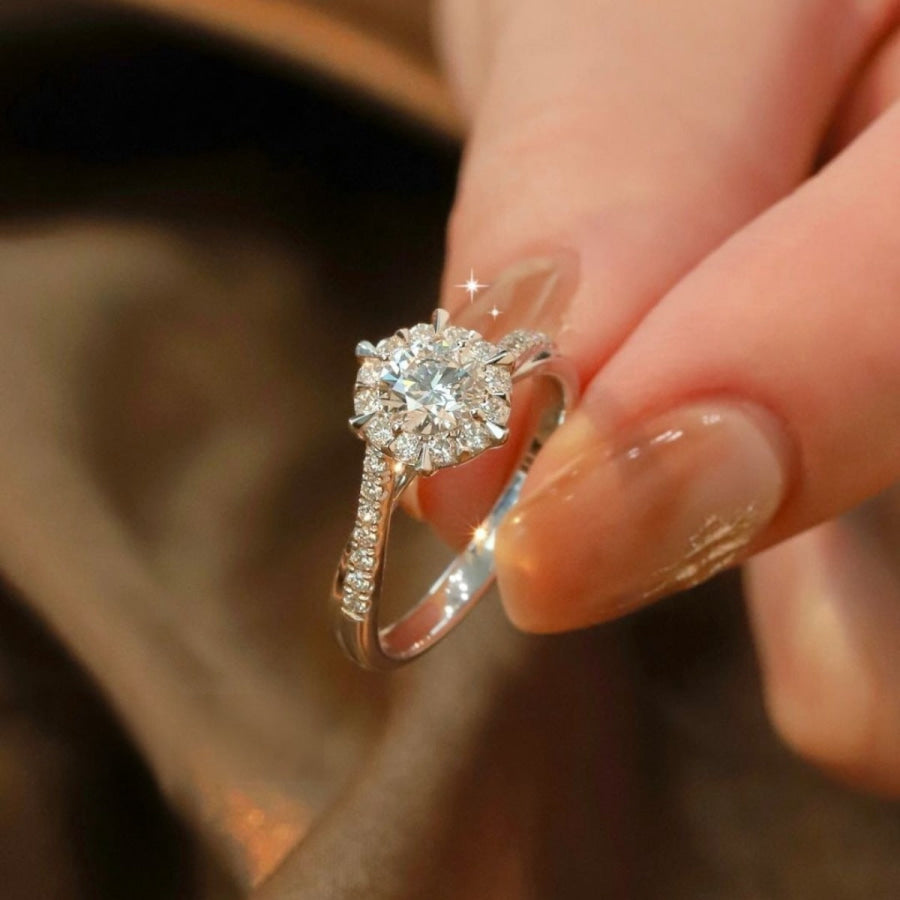 Moissanite 925 Sterling Silver Ring Silver / 5 Apparel and Accessories