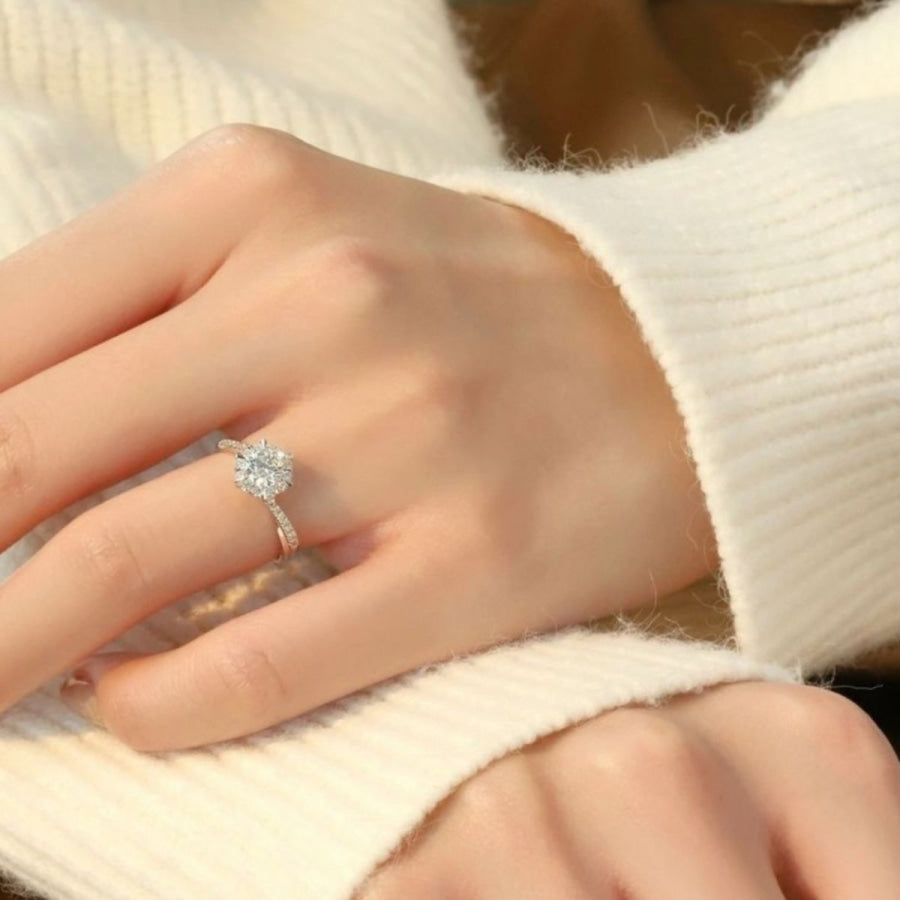 Moissanite 925 Sterling Silver Ring Apparel and Accessories