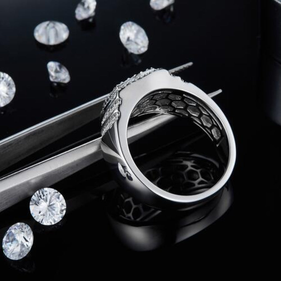 Moissanite 925 Sterling Silver Ring Silver / 8 Clothing