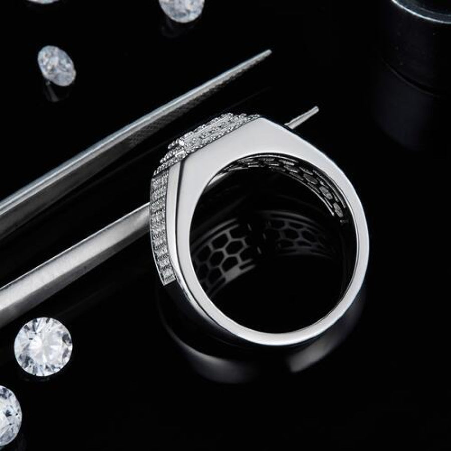 Moissanite 925 Sterling Silver Ring Silver / 8