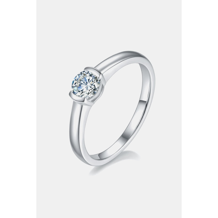 Moissanite 925 Sterling Silver Solitaire Ring Round / 4.5