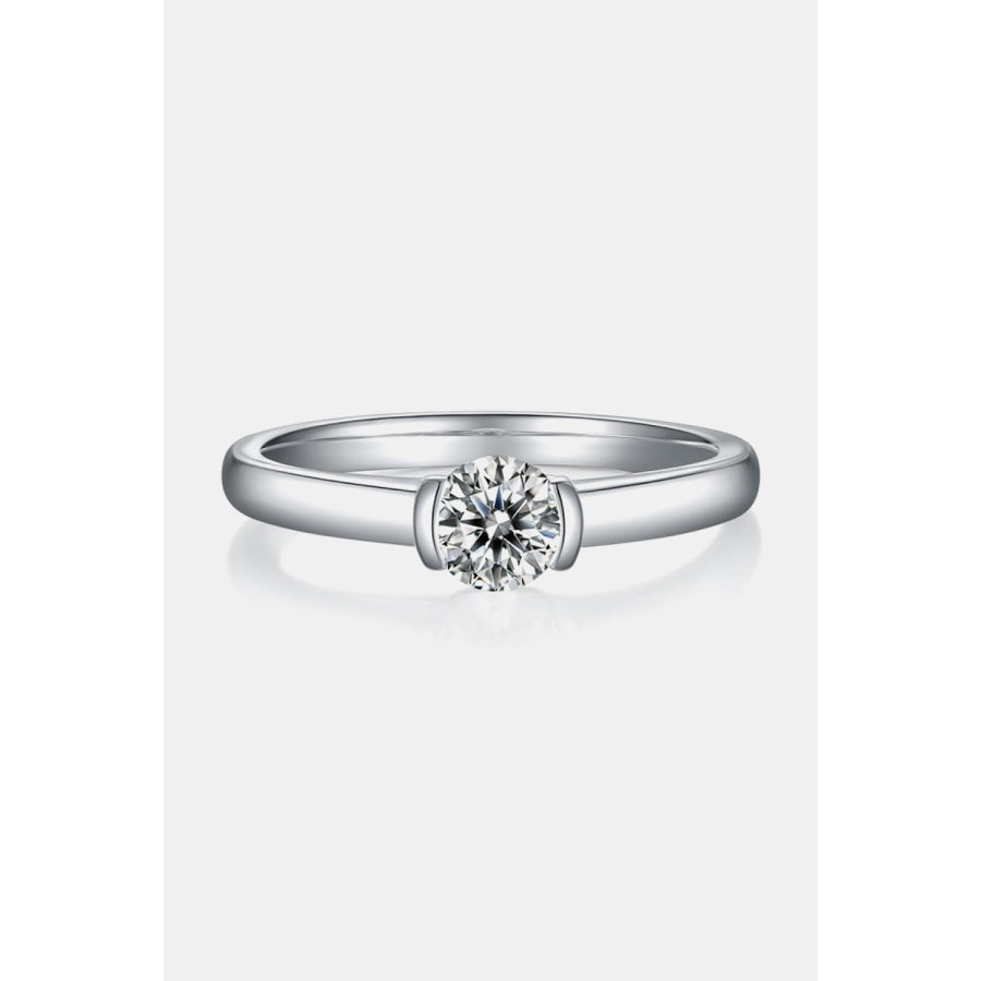 Moissanite 925 Sterling Silver Solitaire Ring Round / 4.5