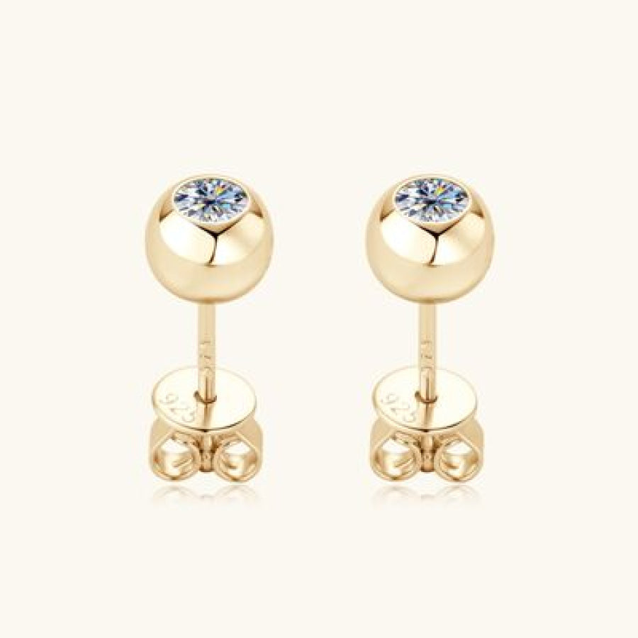 Moissanite 925 Sterling Silver Stud Earrings Apparel and Accessories