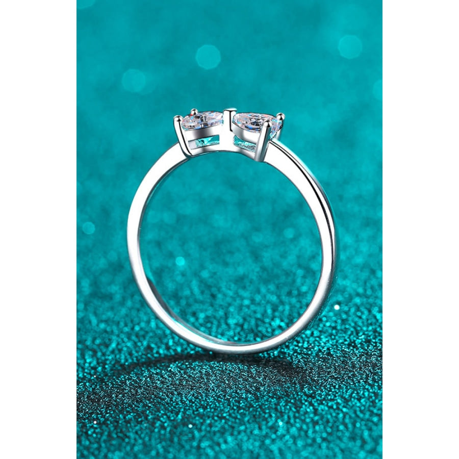 Moissanite Bow Rhodium-Plated Ring