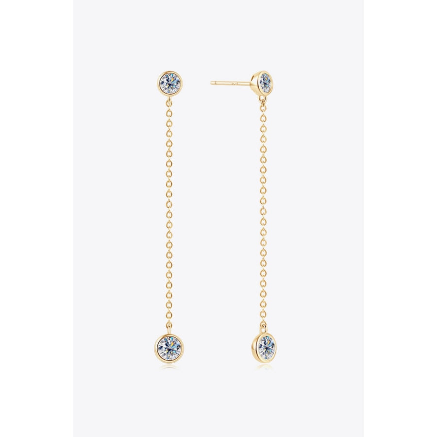 Moissanite Chain Earrings Gold / One Size