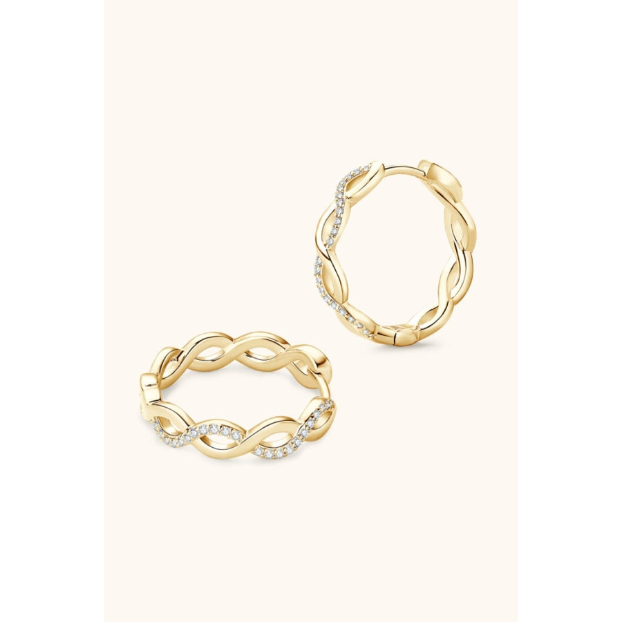 Moissanite Crisscross Hoop Earrings Gold / One Size