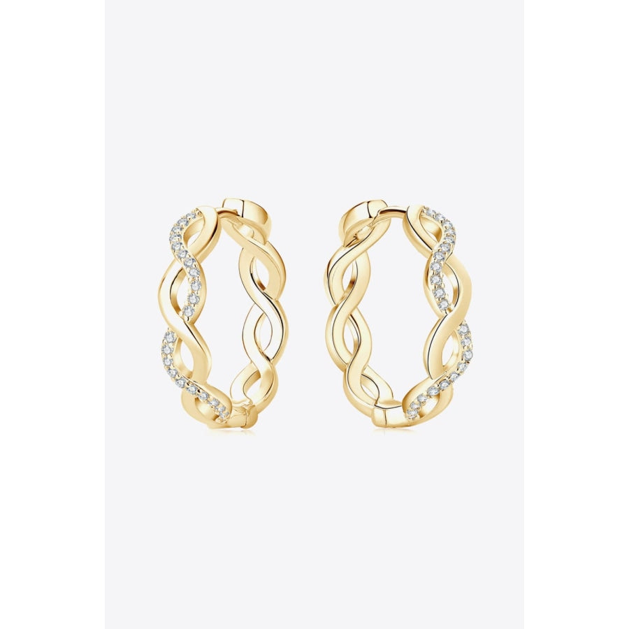 Moissanite Crisscross Hoop Earrings