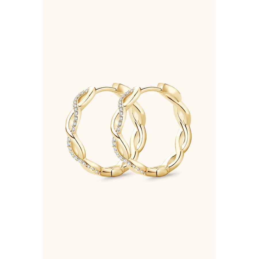 Moissanite Crisscross Hoop Earrings Gold / One Size
