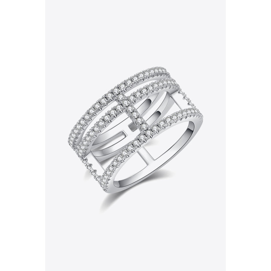 Moissanite Cutout Wide Ring