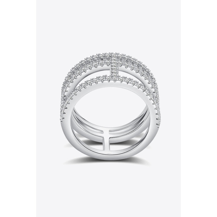 Moissanite Cutout Wide Ring