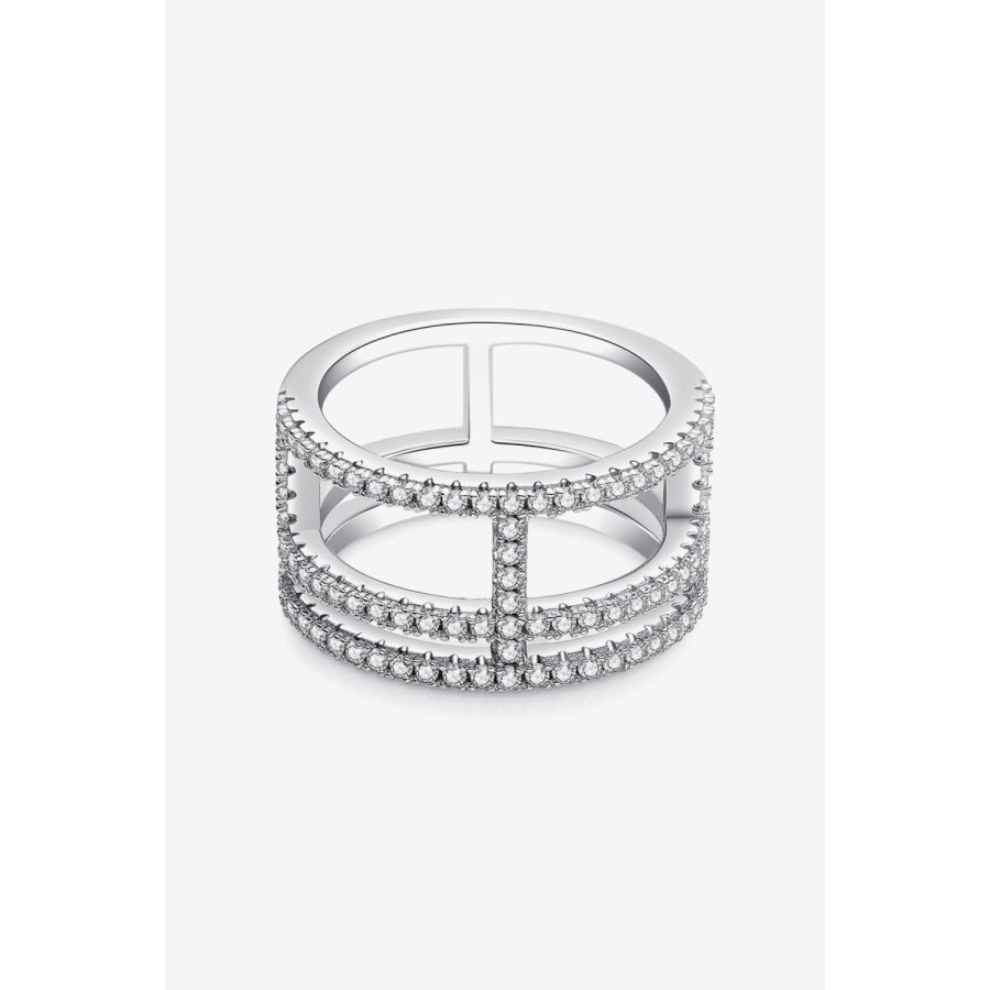 Moissanite Cutout Wide Ring