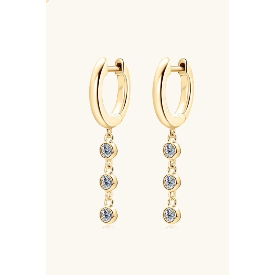 Moissanite Decor 925 Sterling Silver Earrings Gold / One Size