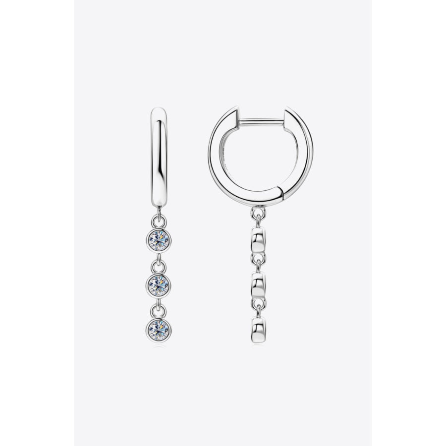 Moissanite Decor 925 Sterling Silver Earrings Silver / One Size