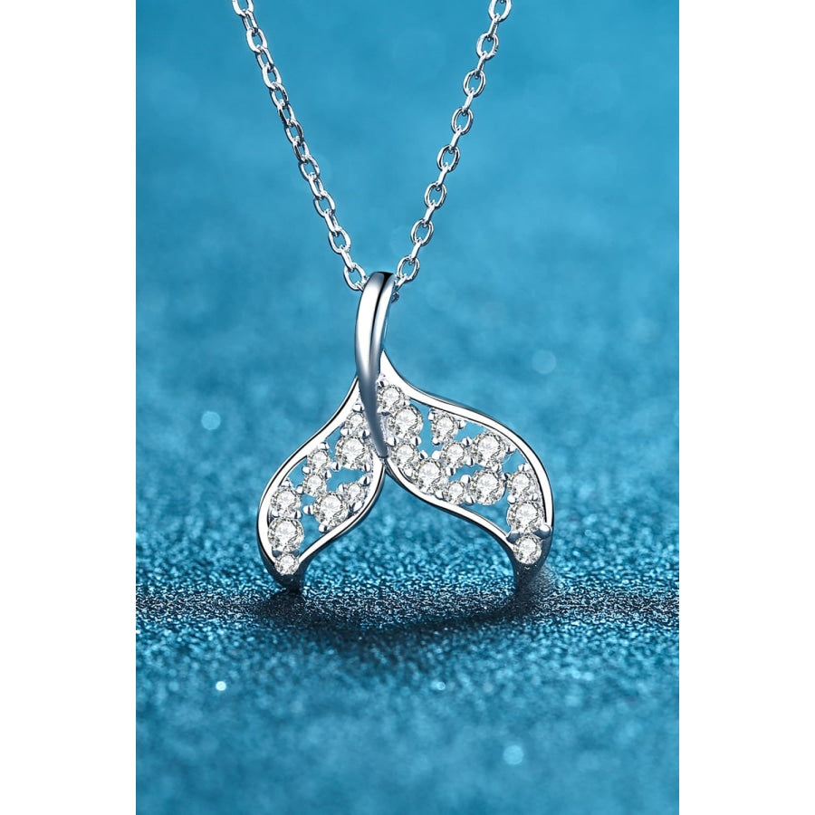 Moissanite Fishtail Pendant 925 Sterling Silver Necklace Silver / One Size