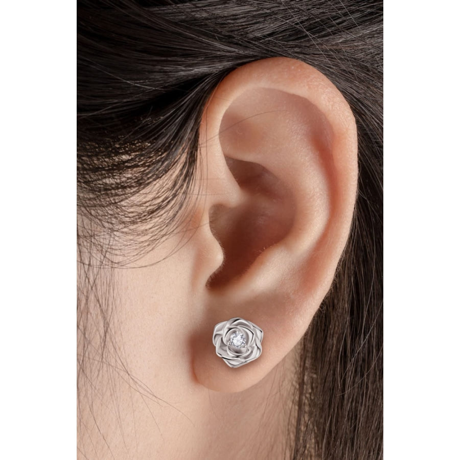 Moissanite Flower 925 Sterling Silver Earrings