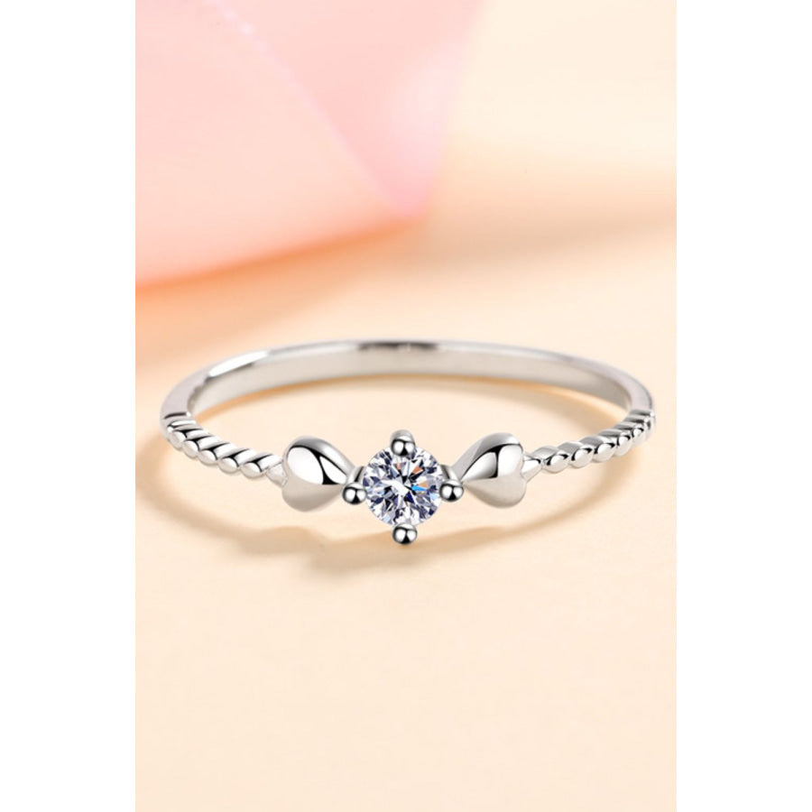 Moissanite Heart 925 Sterling Silver Ring Silver / 4