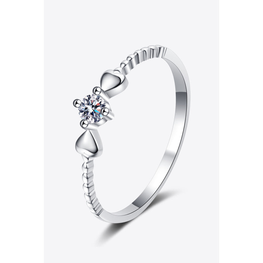 Moissanite Heart 925 Sterling Silver Ring