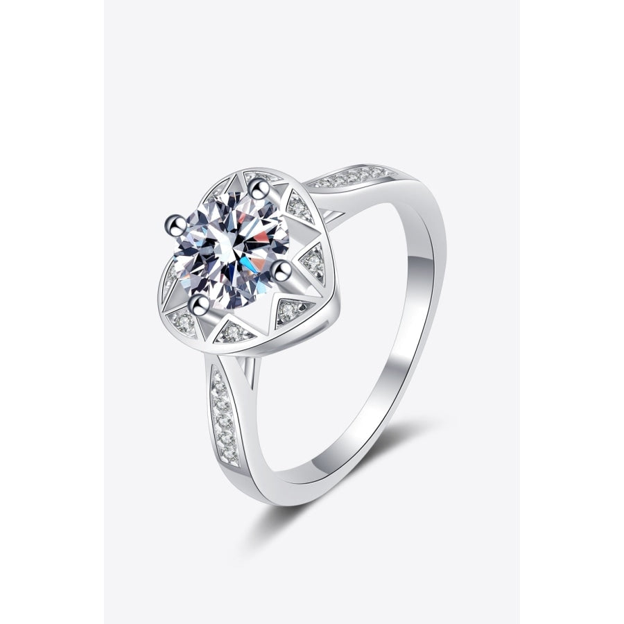 Moissanite Heart Ring Silver / 12