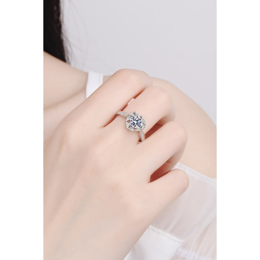 Moissanite Heart Ring